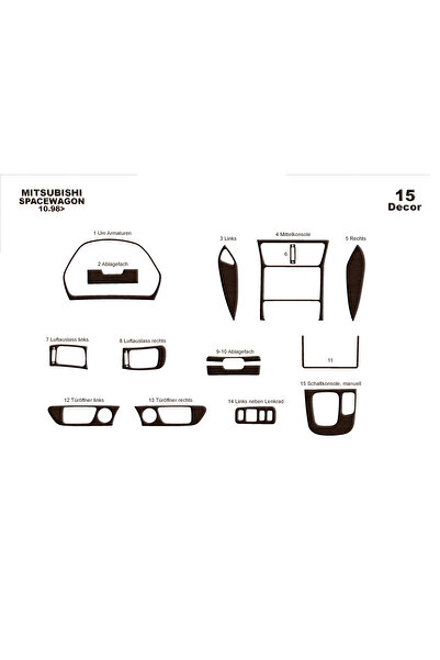 Marscockpitdesign ميتسوبيشي سبيس واجن كونسول-توربيد 1998-2004 15 قطعة