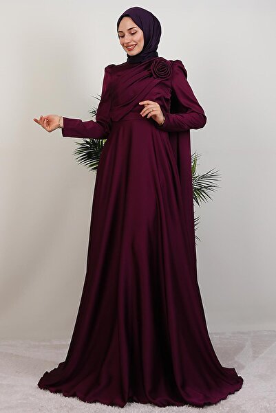 giz astore Alaz Saten Gül Abiye Mor