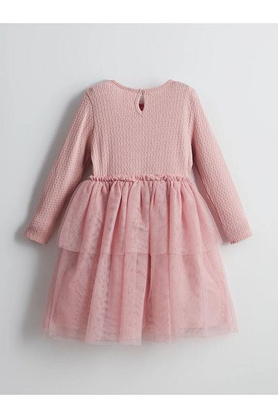 LC Waikiki Lcw Kids Pink Crew Neck Floral Girl's Dress