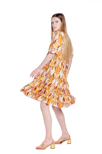 RVL Lily-printed viscose ruffled dress