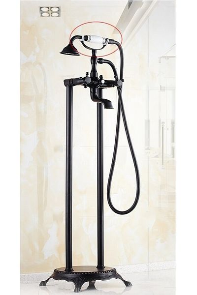 Rain Drop De la Robinetul Meu Floor-standing mixer, freestanding type, made of Brass, with 2 flow functions, black finish