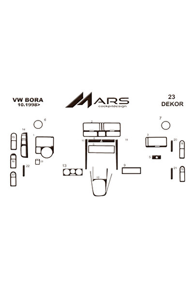 Marscockpitdesign فولكس واجن بورا 1998- كونسول- توربيدو 23 قطعة