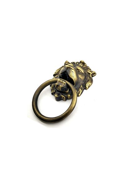 MBB ETİCARET Antique Style Decorative Brass Lion Door Knob, Taktak - 102x130 mm, Antique