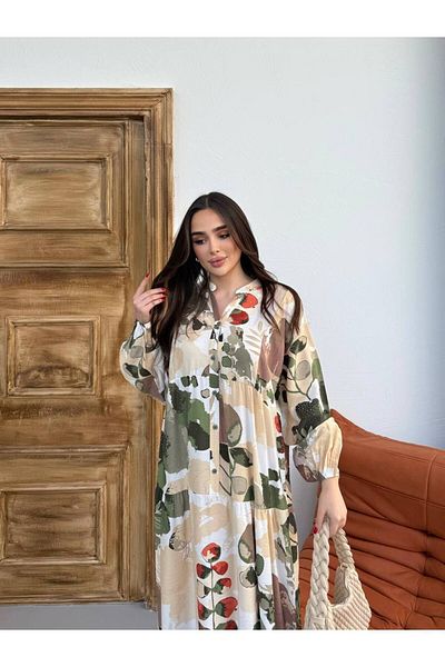 JESSE STORY Women's Hijab Dress Modal Fabric Patterned Dress