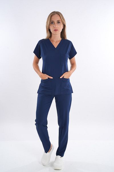 Nur Medikal Giyim Culoarea bleumarin Hipoya Scrubs rezistent la apă pentru rufe Îmbrăcăminte de lucru Model unisex