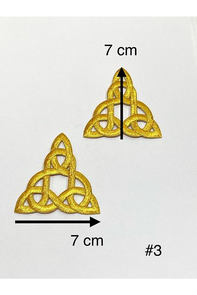 karantuhafiye Gold Glitter Iron-On Embroidery Applique/Glitter Applique Set of 2 # 3