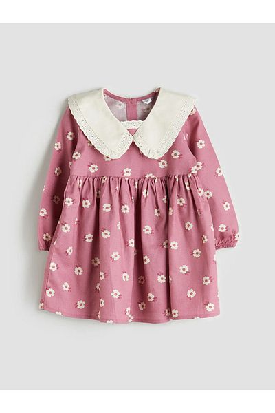 LC Waikiki Lcw Kids Pink Baby Neck Floral Girl's Dress