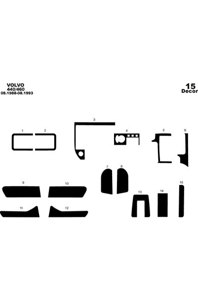 Marscockpitdesign فولفو 440 / 460 كونسول متوافق مع توربيدو 1988-1993 15 قطعة
