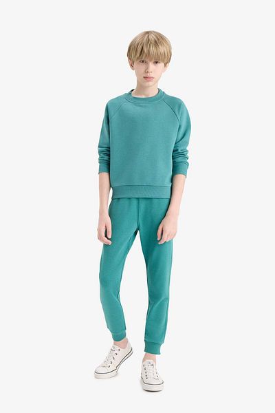 DeFacto Boy's Crew Neck Basic Plain Sweatshirt E8415A825Au