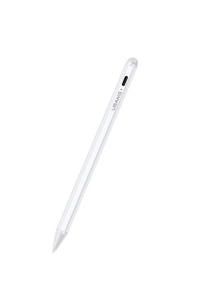 Usams Stylus Pen activ, port incarcare USB-Type-C, 140 mAh, palm rejection, cablu inclus, Alb