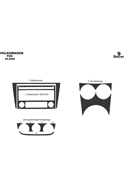 Marscockpitdesign فولكس واجن فوكس كونسول-تيربويد 2005 9 قطع