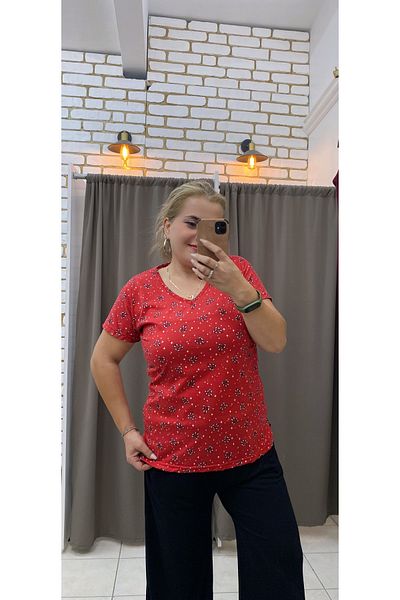 TUBA TOPTAŞ Combed Cotton V-Neck Bluz