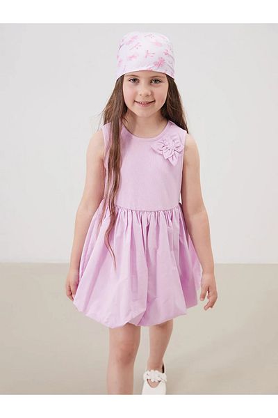 LC Waikiki Lcw Kids Lilac Flower Applique Girls Camisole Dress
