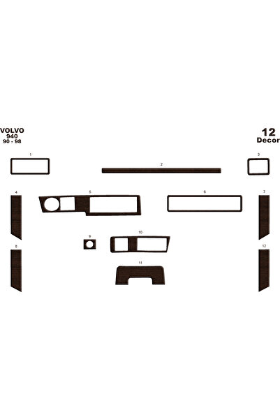 Marscockpitdesign فولفو 940 كونسول متوافق مع توربيد 1990-1998 12 قطعة