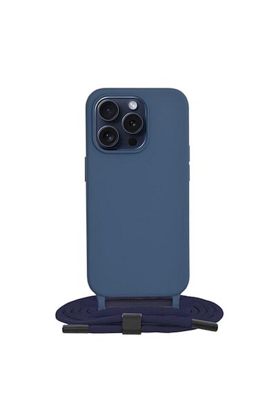 Dali Protective Case for Apple iPhone 15 Pro, Crossbody Lanyard, 170cm Strap, Blue