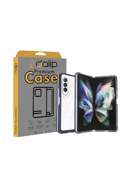 dalip Carcasă pentru Samsung Galaxy Z Fold 4, 3xMaterial, TPU, Albastru-Transparent
