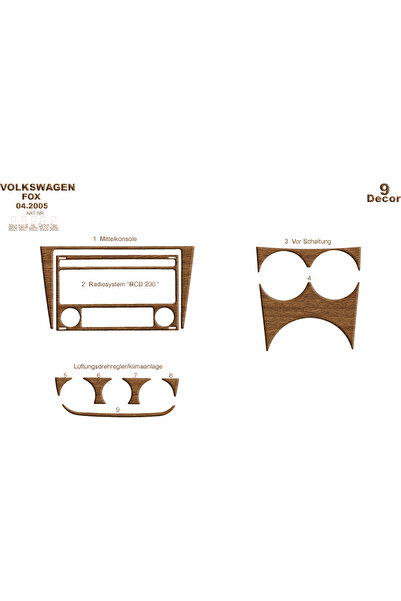 Marscockpitdesign فولكس واجن فوكس كونسول-تيربويد 2005 9 قطع