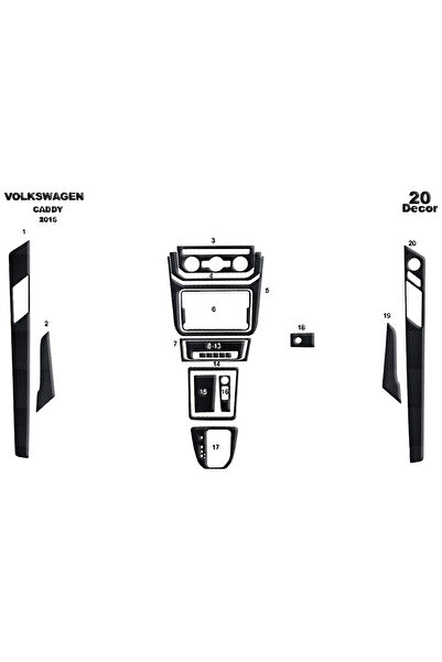 Marscockpitdesign فولكس واجن كادي كونسول-توربيدو 2015 20 قطعة