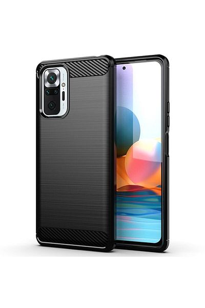 Dali Protective Case Compatible with Xiaomi Redmi Note 10 Pro / Note 10 Pro Max, Carbon Silicone, TPU, Bl