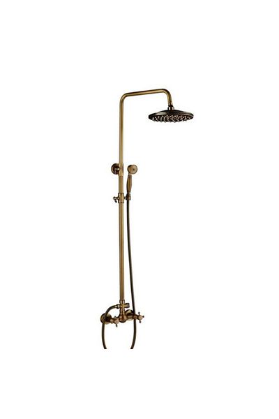 Rain Drop De la Robinetul Meu Coloana de dus cu 2 functii, din Alama, finisaj bronz antichizat, para dus rotunda, para dus mana