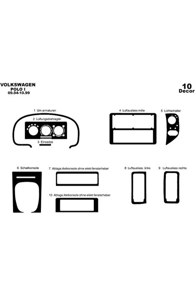 Marscockpitdesign فولكس واجن بولو متوافق مع وحدة التحكم-تغطية التوربو 1994-19...