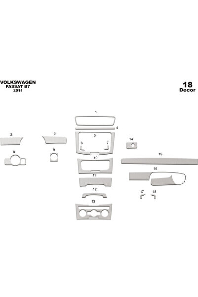 Marscockpitdesign طقم تغليف أسود لامع متوافق مع فولكس فاجن باسات B7 2011-2014...