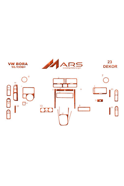 Marscockpitdesign فولكس واجن بورا 1998- كونسول- توربيدو 23 قطعة