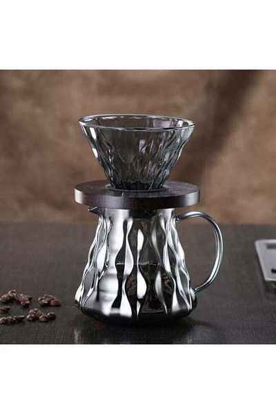 ماركة غير محددة V60 Coffee Dripper Set with Glass Server