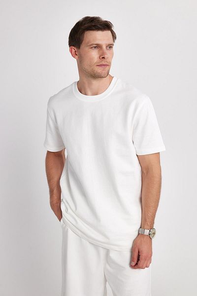 Tudors Мъжки спортен екип Relax Fit Comfort Cut, 100% памук, специален дизайн, екрю