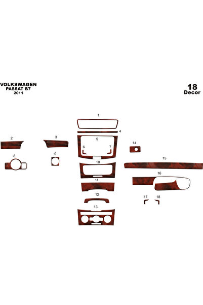 Marscockpitdesign طقم تغليف أسود لامع متوافق مع فولكس فاجن باسات B7 2011-2014...