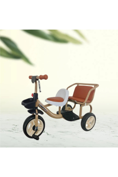 rexa رحلة ممتعة لطفلين على دراجة ثلاثية العجلات بمقعدين