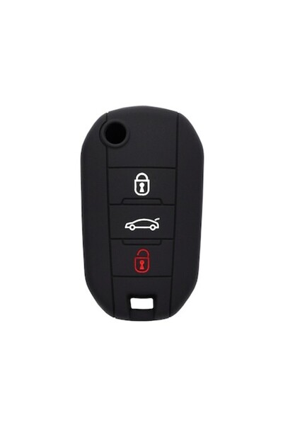 dalip Husă cheie auto pentru Peugeot 2008/Citroen C4 Cactus, silicon premium, negru