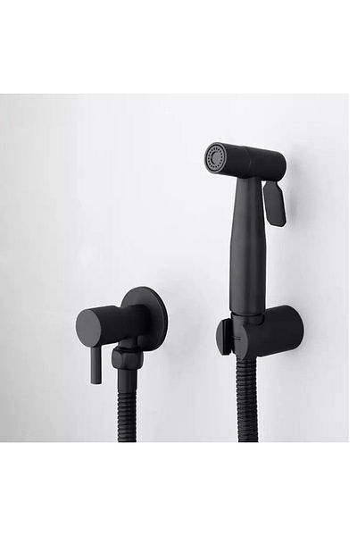 Rain Drop De la Robinetul Meu Hygienic shower set with built-in tap, one-way, cold water, for bidet and toilet, black