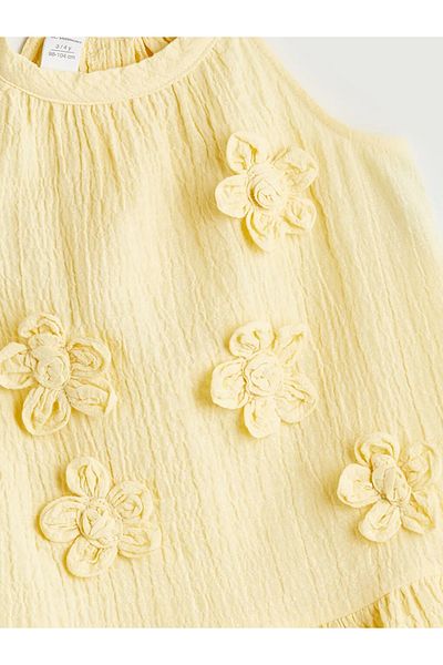 LC Waikiki Lcw Kids Sari Halter Collar Girls Crinkle Dress