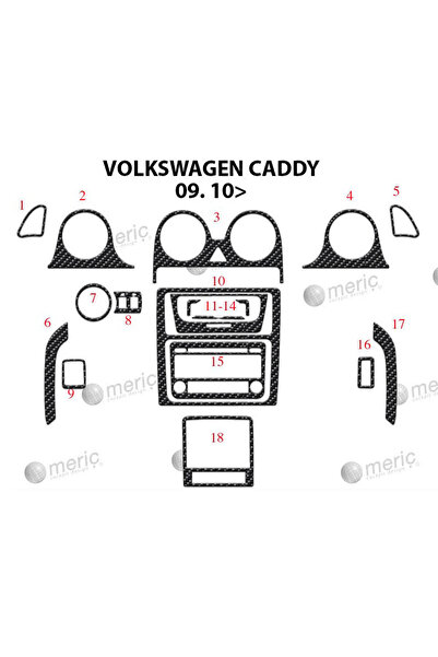 Marscockpitdesign فولكس واجن كادي كونسول-توربيدو 2010 18 قطعة