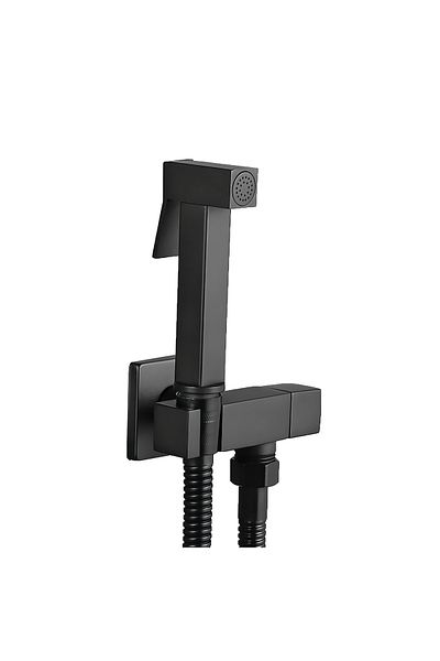 Rain Drop De la Robinetul Meu Hygienic toilet shower set, with built-in tap, with single inlet, matt black