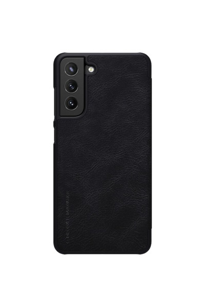 Dali Husă Flip Cover pentru Samsung Galaxy S21 FE, Husă din piele Qin, Neagră