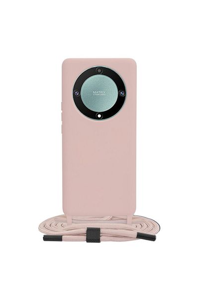 Dali Protective Case Compatible with Honor Magic5 Lite, Crossbody Lanyard, Pink