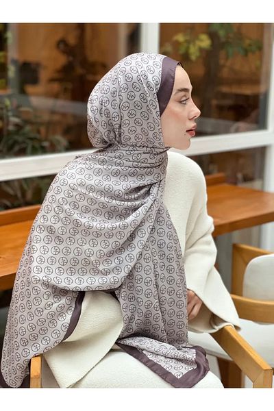 Modakaşmir Mk Pattern Cotton Shawl - Bitter Brown