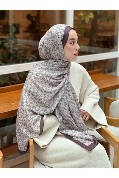 Modakaşmir Mk Pattern Cotton Shawl - Bitter Brown