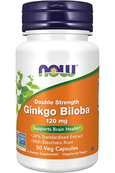 Genel Markalar Foods Supplements, Ginkgo Biloba(Mabet ağacı) Supports Brain Health 120mg Double Strength 50 Veg