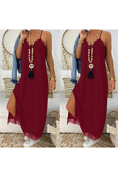 MÇ Plus Women's Lace Detail Viscose Dress