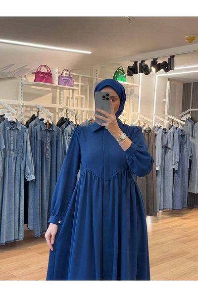 OlaLady Women's Chest under Wave Gathered Thin Crepe Hijab Cap Ferace