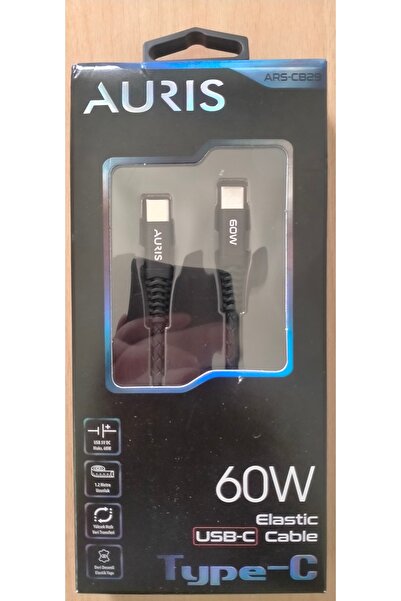 Auris CB29 TypeC den TypeC ye 60 Watt şarj ve Data Kablosu