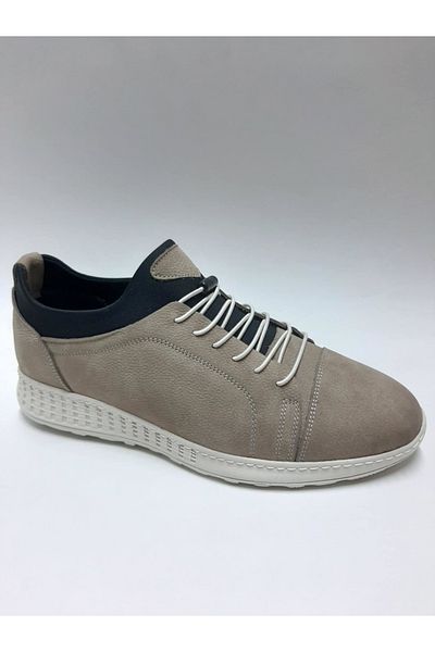 Hsa Genuine Leather Sand Color Laceless Comfortable Flexible Summer Men's Shoes