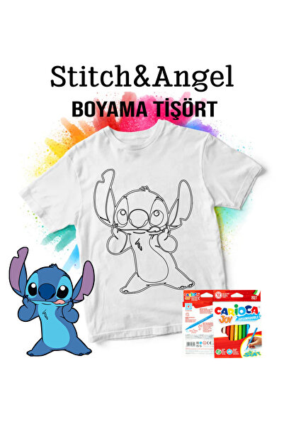 Teknik Stitch & Angel Boyama Tişört + Boya Kalemi
