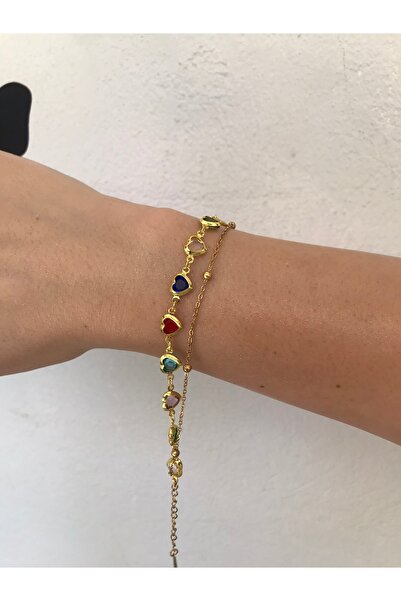 shop سوار من الحجر الصلب الملون على شكل قلب منقوش بمظهر مزدوج من حجر دوريكا ا...
