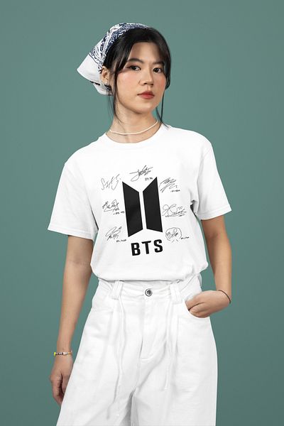MAGORS Bts Bangtan Boys K-Pop Printed 100% Cotton Soft Texture Crewneck Children's and Youth Tshirt