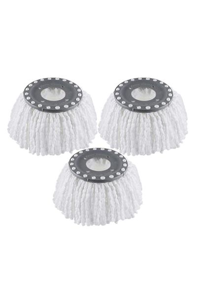 Sunmostar Set 3 capete de mop Sunmostar, fibră absorbantă, alb