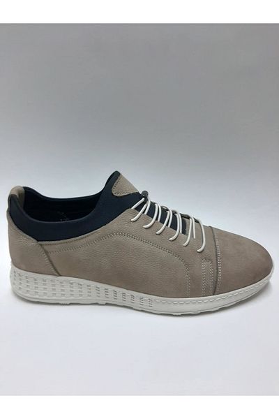 Hsa Genuine Leather Sand Color Laceless Comfortable Flexible Summer Men's Shoes